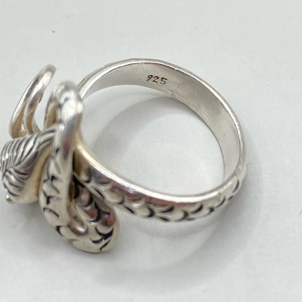 Sterling Silver Artisan Snake Ring - image 6